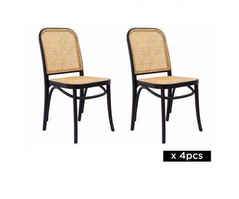 4pcs Ludvika Rattan Chair (Black)