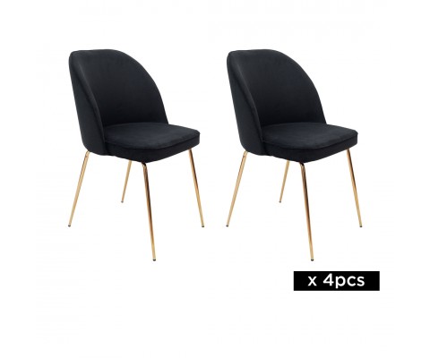 4pcs Larv Dining Chair (Black)
