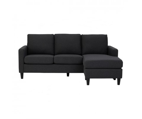 Micra 3 Seater L Shape Sofa (Dark Grey)