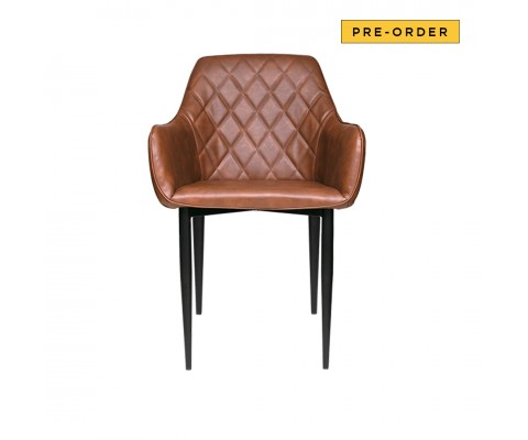 Cassia Dining Chair (Brown PU Leather)
