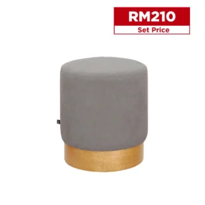 Houms Round Stool (Light Grey-Natural)