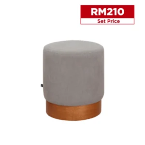 Houms Round Stool (Light Grey-Walnut)