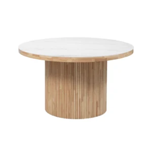 Full Muji 1.3M Round Dining Table (Sintered Stone | Natural)