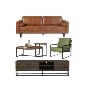 Rustic Industrial Living Set