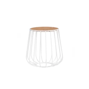 Gabbia Round Side Table (White)